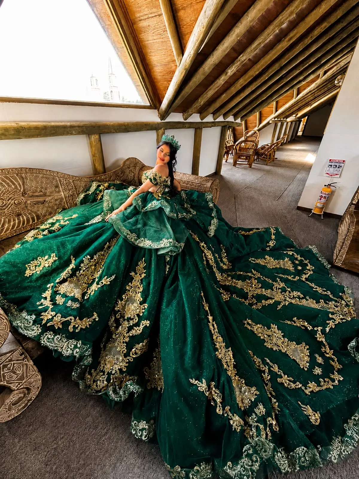 Vestido verde esmeralda